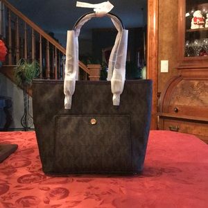 Michael Kors brown with purple trim tote bag!